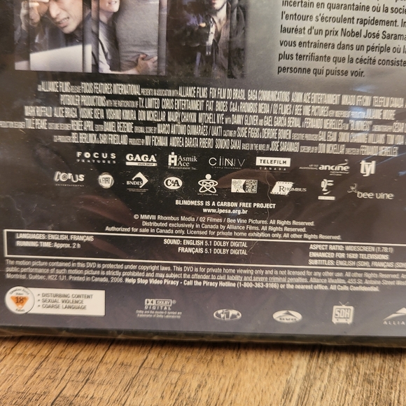 🌟3 for30🌟 Blindness - 2008 DVD bilingual SEALED Julianne Moore, Mark Ruffalo - Picture 4 of 5